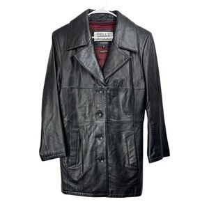 Wilsons Leather Pelle Studio Size Medium Jacket Black 4 Button Thinsulate Liner